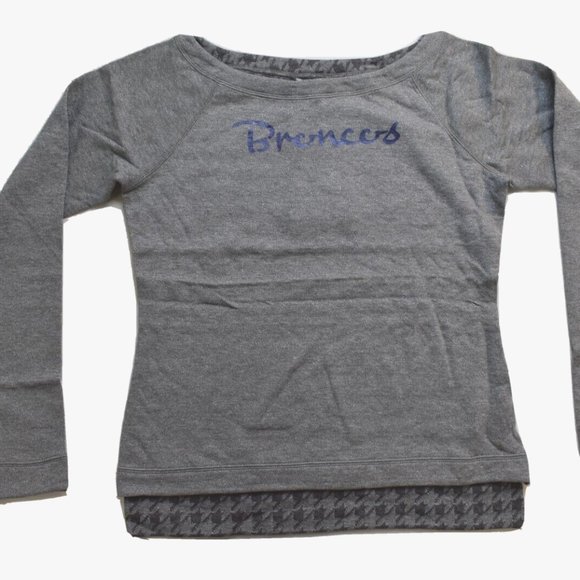 All Sport Couture NFL Womens Denver Broncos Dual Threat Crew Sweatshirt New - Picture 2 of 8